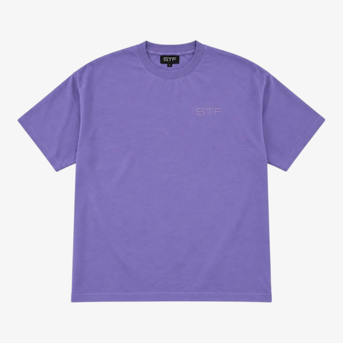 STF tonal embroidered lavender T-shirt front view