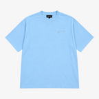 STF tonal embroidered T-shirt in sky blue, front view