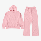 STF oversized boxy tracksuit set in pink — Front flatlay