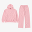 STF oversized boxy tracksuit set in pink — Front flatlay