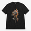 STF Burning Rose washed-black boxy oversized T-shirt — front