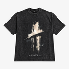 STF Move in Silence washed black graphic T-shirt — front flat lay