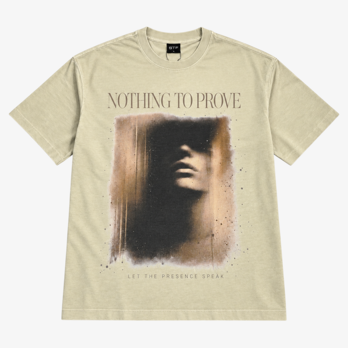 STF Nothing to Prove T-shirt in washed cream — front flatlay Main image