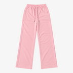STF relaxed open-hem trousers in pink — Front flatlay