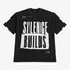 STF Silence Builds washed-black oversized T-shirt — front