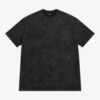 STF Spiral Graphic washed black boxy oversized T-shirt — front