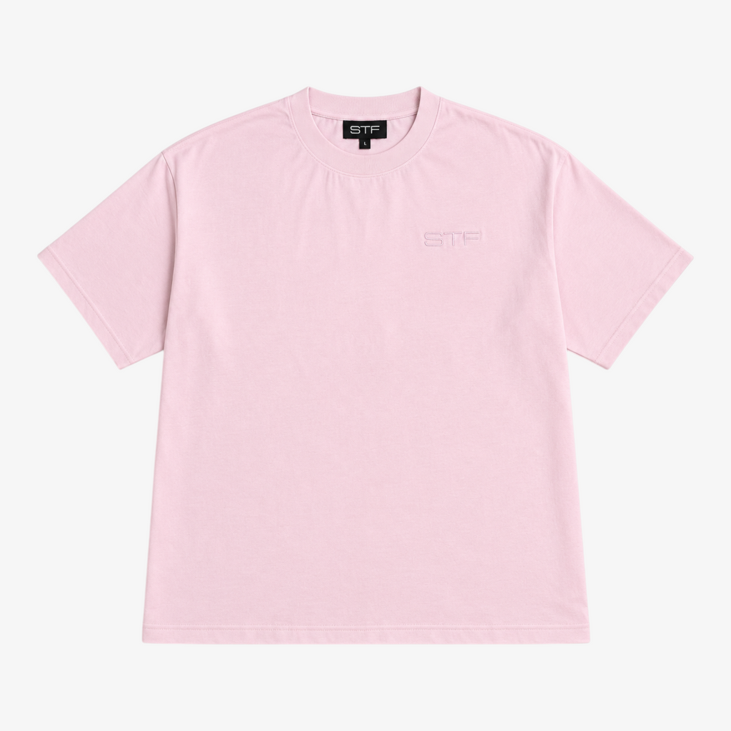 STF oversized tonal T-shirt in light pink — Front flat lay