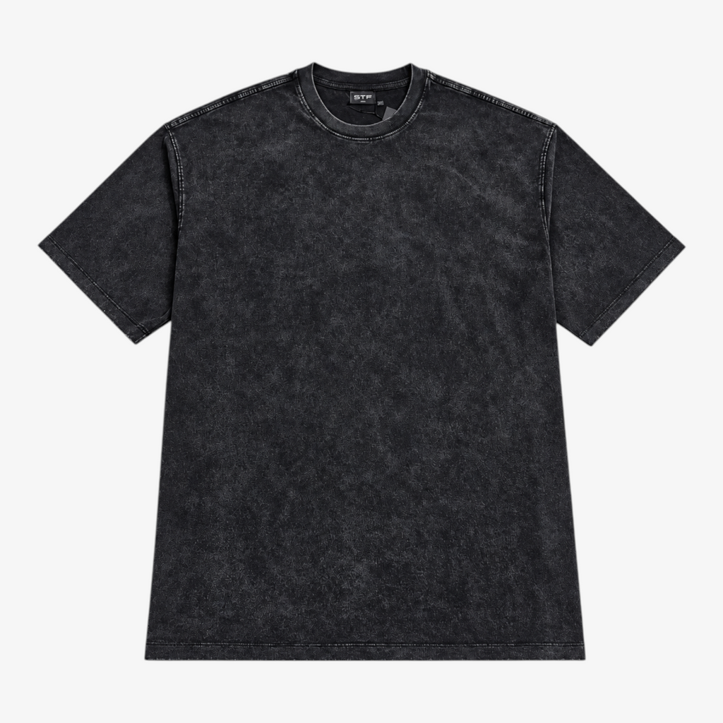 STF Urban Blaze washed black boxy oversized T-shirt — front