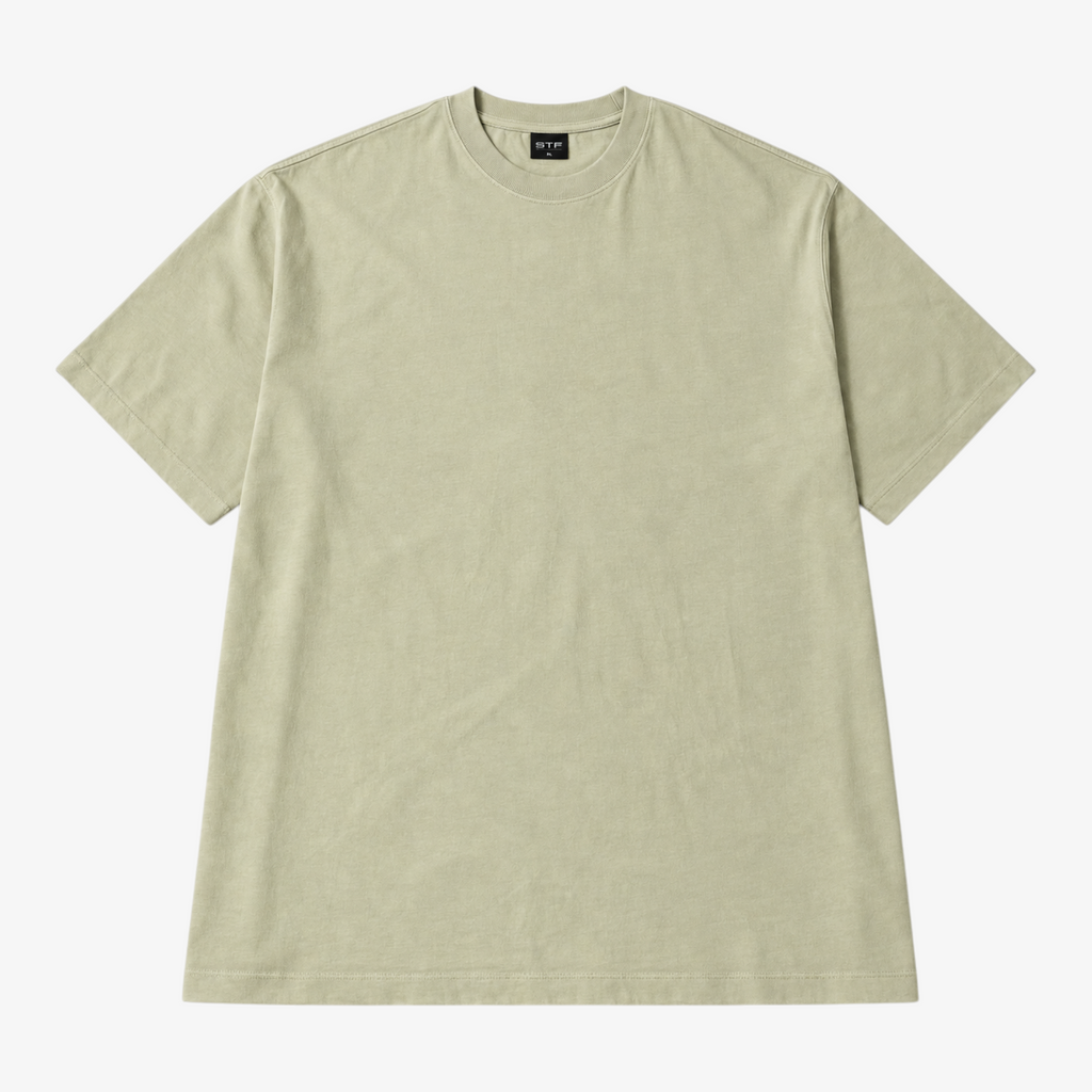 STF Urban Blaze T-shirt in washed cream — plain front flatlay