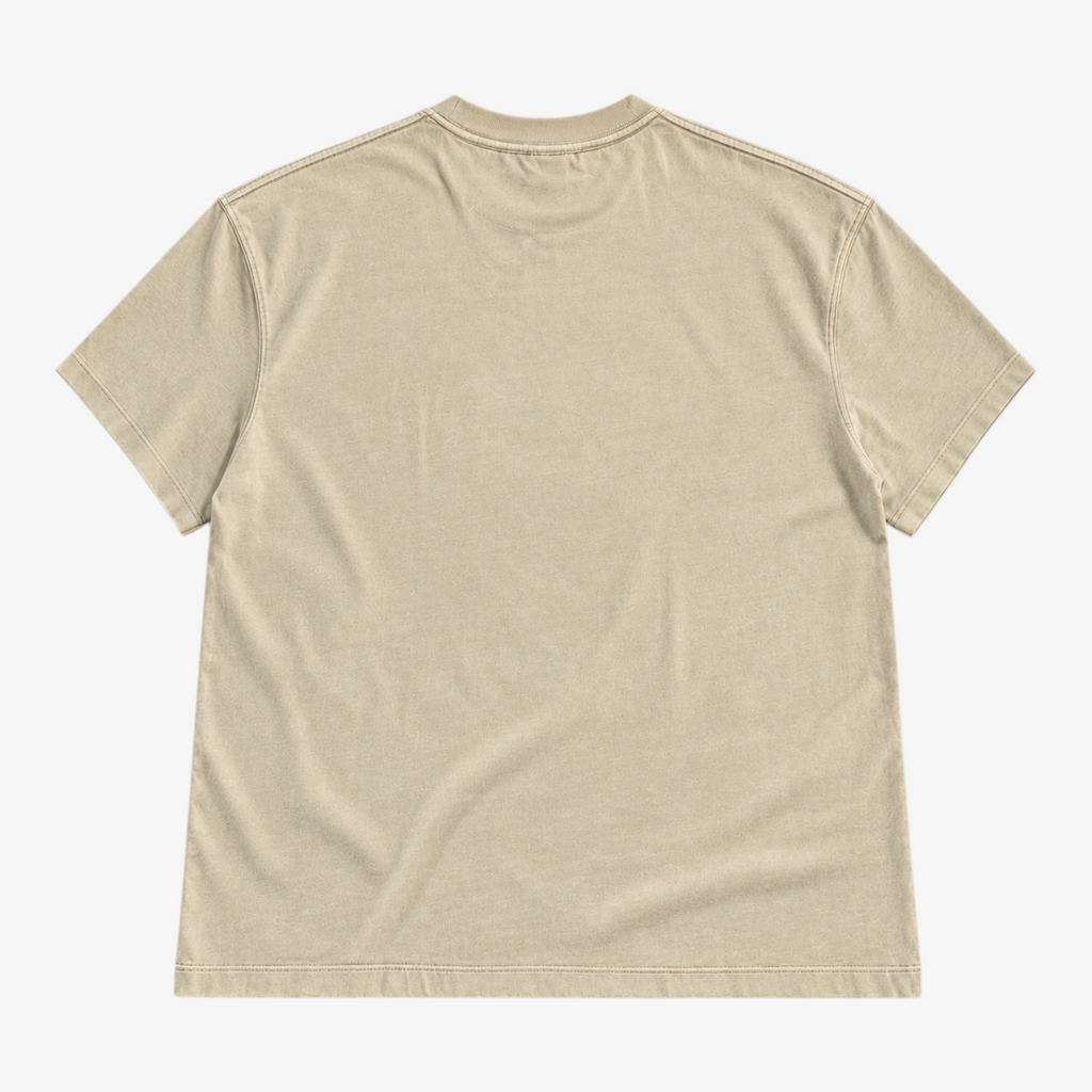 STF Fuel Your Mind washed cream boxy oversized T-shirt back view