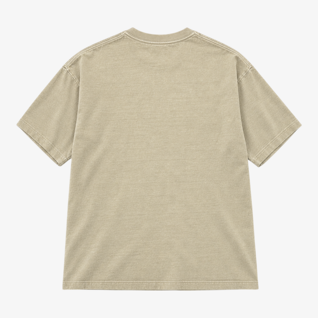 STF Heart of the System Graphic T-Shirt in Washed Cream — Plain back flat lay