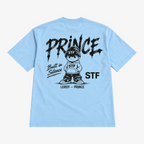 STF Leroy–Prince light blue oversized T-shirt — back flatlay