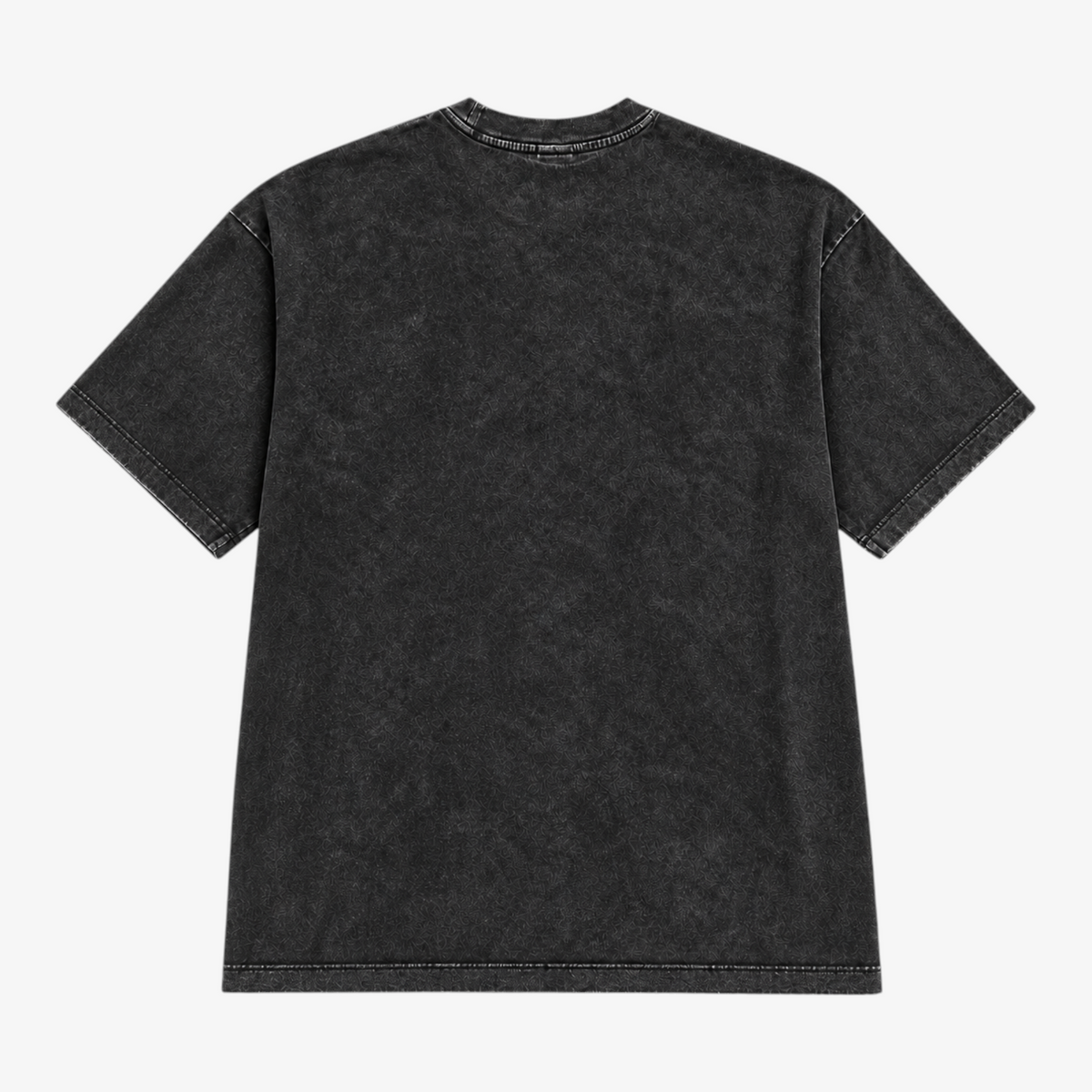 STF Move in Silence washed black graphic T-shirt — plain back flat lay