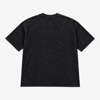 STF No Signal graphic T-shirt in washed black — Plain back flat lay