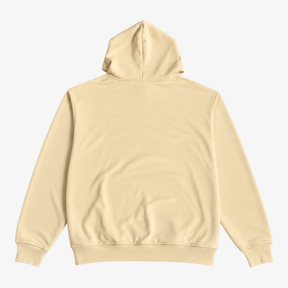 STF oversized boxy hoodie in cream — Back flatlay