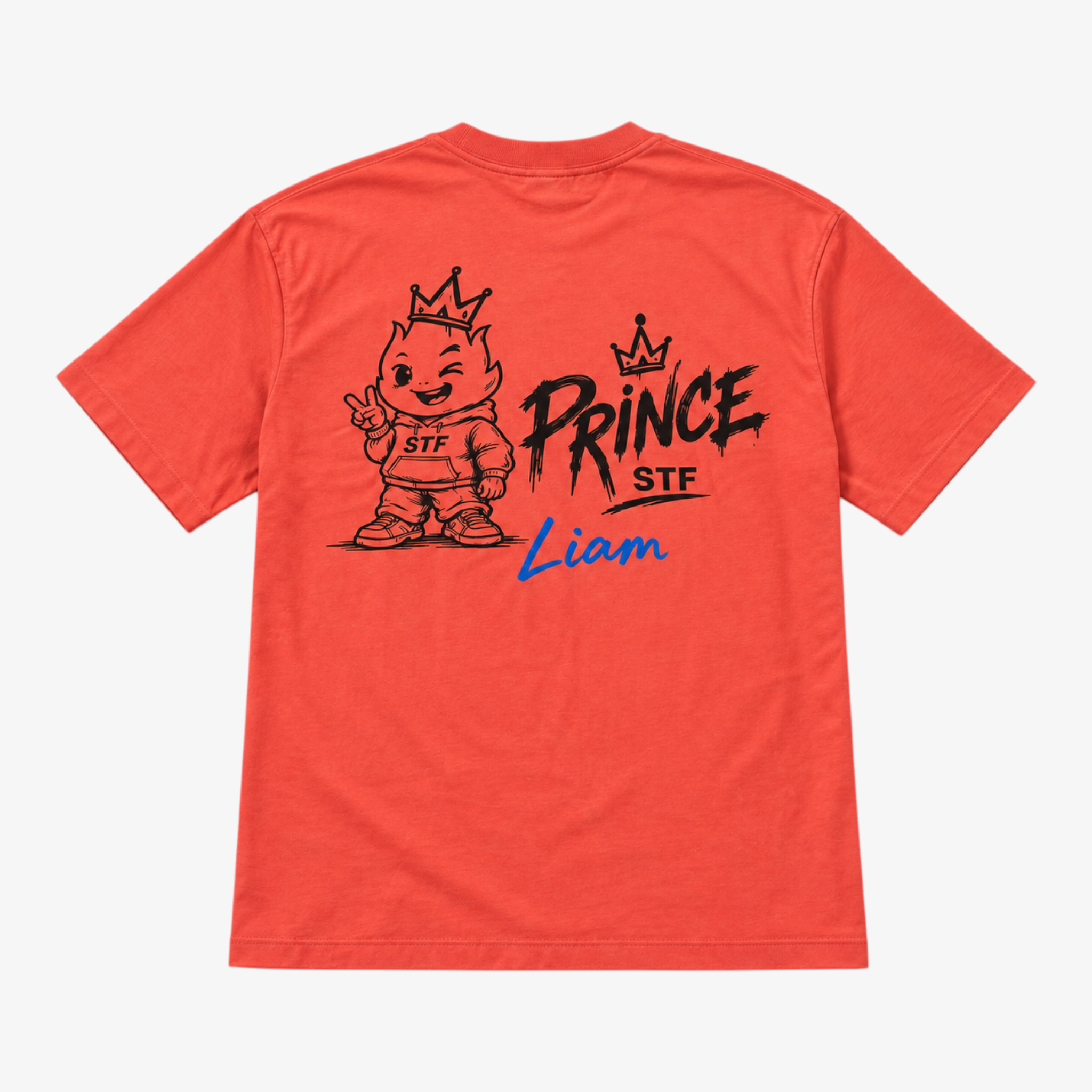STF Prince Liam Graphic T-Shirt — Coral Secondary image