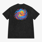 STF Spiral Graphic washed black boxy oversized T-shirt — back