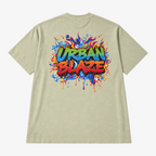 STF Urban Blaze T-shirt in washed cream — graphic back flatlay