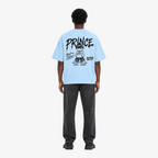 STF Leroy–Prince light blue oversized T-shirt — model back