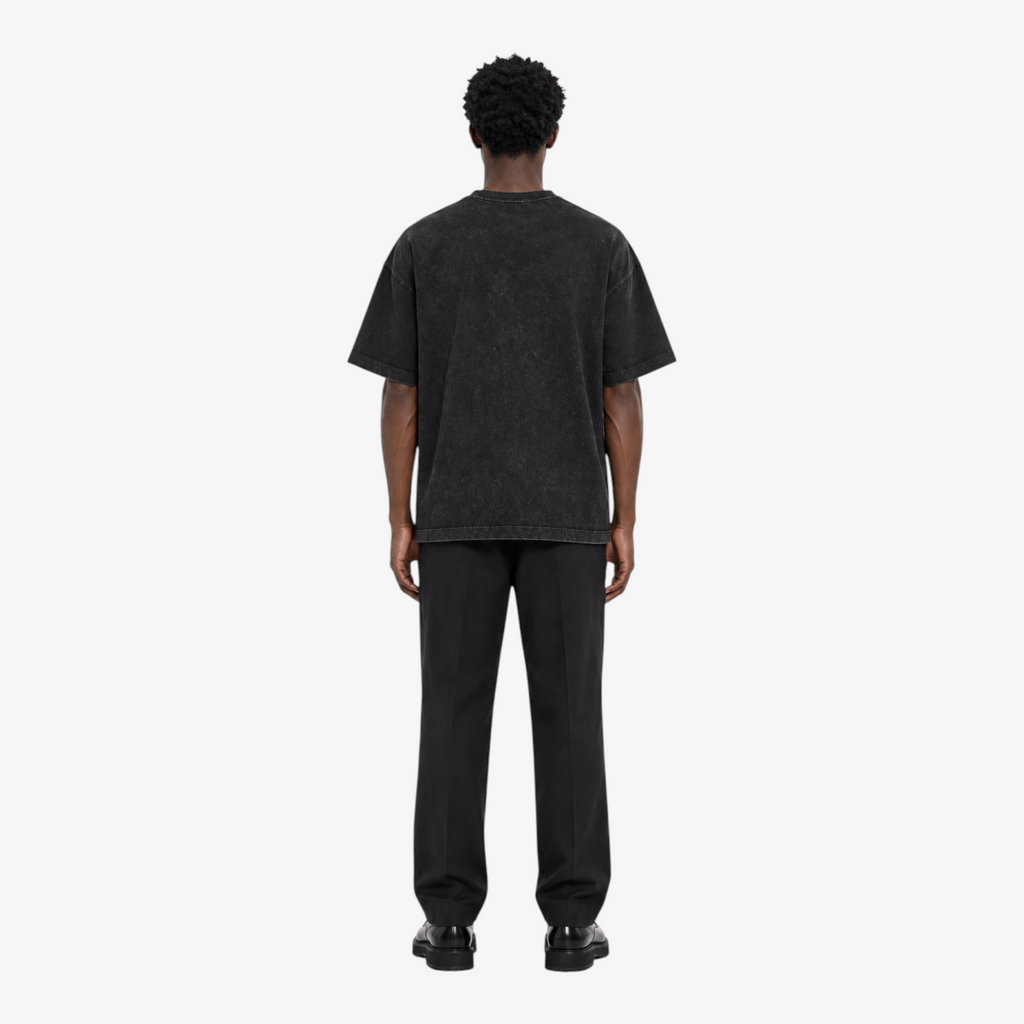 STF Nothing to Prove washed black boxy oversized T-shirt — male back