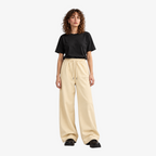 STF cream oversized wide-leg joggers — female model front