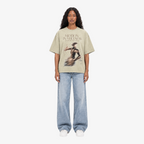 STF Motion in Stillness cream boxy oversized T-shirt — female front