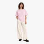STF oversized tonal T-shirt in light pink — Female model front