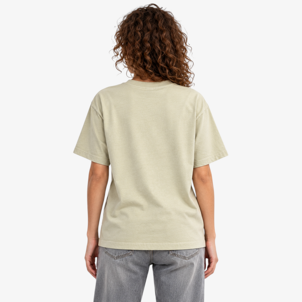 STF Focus Create Repeat T-shirt in washed cream — female back