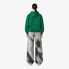 Green STF tonal oversized hoodie — Female model back