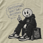 STF Focus Create Repeat T-shirt in washed cream — artwork detail