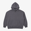 Seejthreadsflames (STF) charcoal grey heavyweight French terry oversized hoodie with tonal chest embroidery
