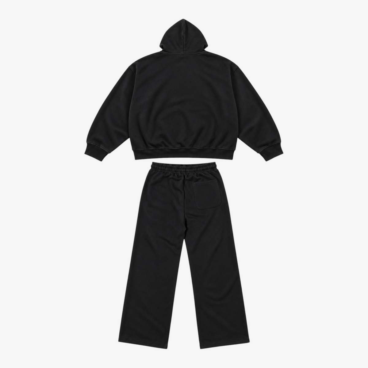 STF black heavyweight tracksuit set, back product view