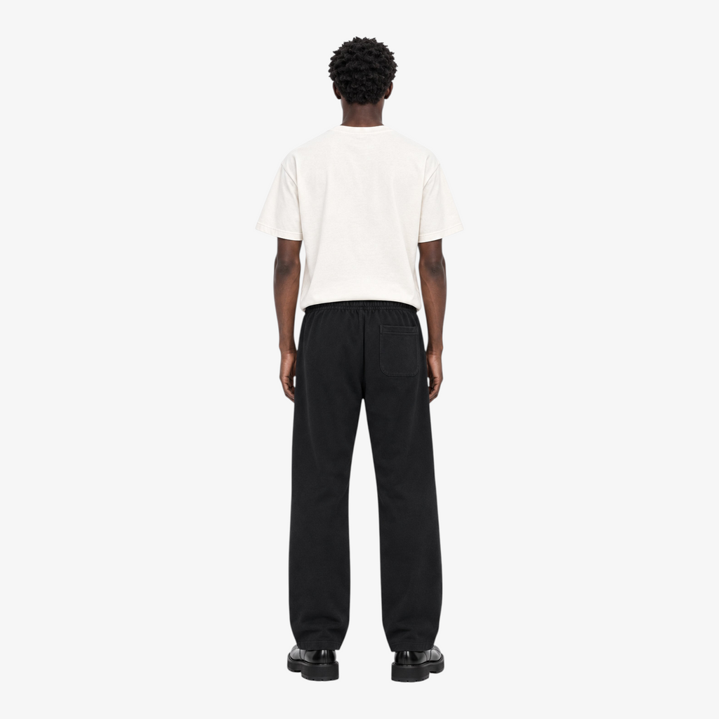 STF Washed Black Straight-Leg Joggers on male model — back